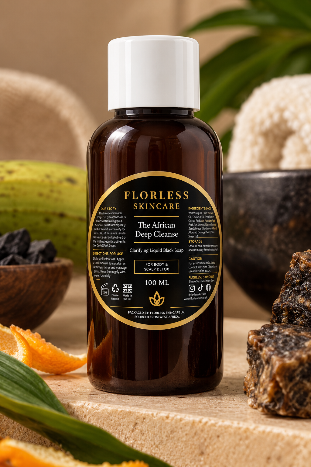 Florless Liquid African Black Soap 500 ML